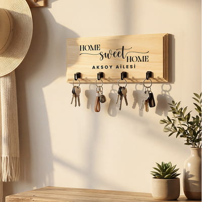 Kişiye Özel Ahşap Anahtar Askılığı