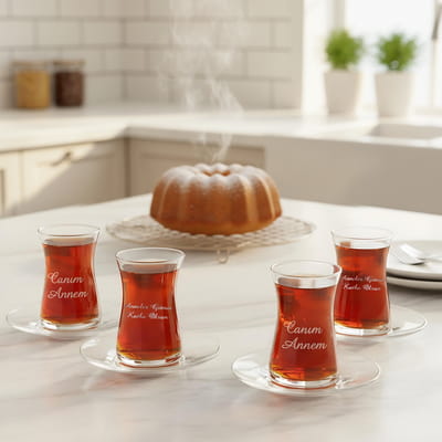 Kişiye Özel Çay Bardağı Seti