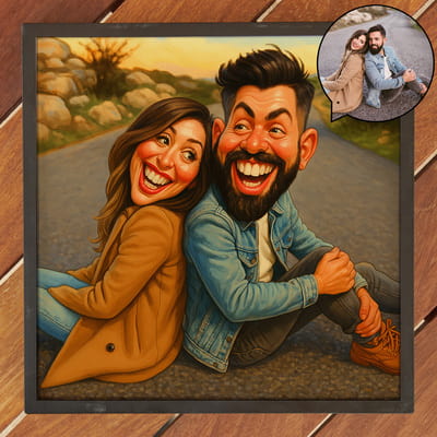 Kişiye Özel Karikatürlü Fotoğraflı Çerçeve