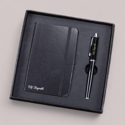Kişiye Özel Parker Dolma Kalem ve Not Defteri Hediye Seti