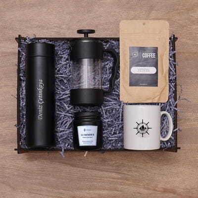 Kişiye Özel Suluk Kupa Mum Kahve French Press Hediye Kutusu