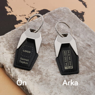 Logo & Plaka Özelleştirmeli Deri Araba Anahtarlığı