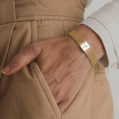 Minimal Kalpli Harf Kişiye Özel Hasır Örme Bileklik