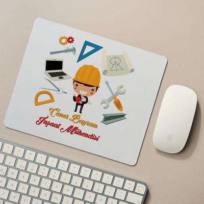 Mühendis Arkadaşa Hediye İsme Özel Mouse Pad