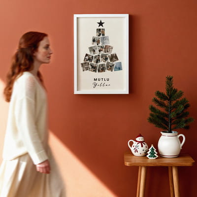 Mutlu Yıllar Fotoğraflı Yılbaşı Anı Çerçevesi