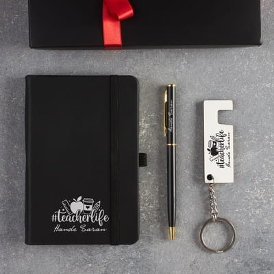 Öğretmen Tasarımlı Defter Kalem Anahtarlık Hediye Seti