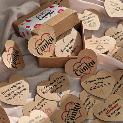 Seni seviyorum Çünkü 100 Sebep Sevgi Kartları