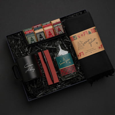 Senin Yılın Erkek Yılbaşı Hediye Kutusu - İsimli Termos Bardak Hediyeli