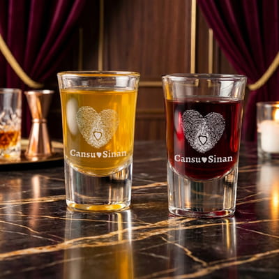 Sevgiliye Hediye 2li Shot Bardak Seti