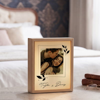 Sevgiliye Hediye Fotoğraf Baskılı Ahşap Dekoratif Lamba
