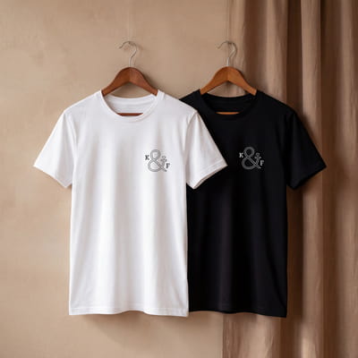 Sevgiliye Hediye Minimal Harf Tasarımlı Sevgili Tişört Kombini - %100 Pamuklu Kumaş