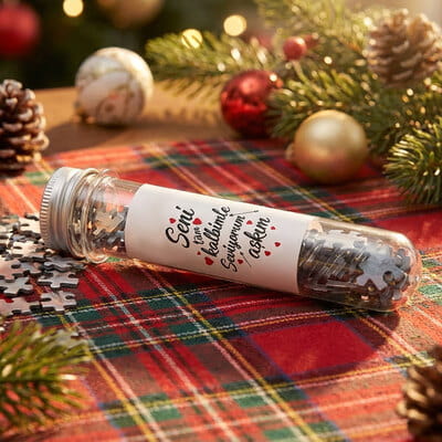 Sevgiliye Sürpriz Yapmak İsteyenlere Kapsül Şişeli Mini Puzzle