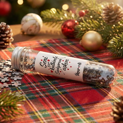 Sevgiliye Sürpriz Yapmak İsteyenlere Kapsül Şişeli Mini Puzzle