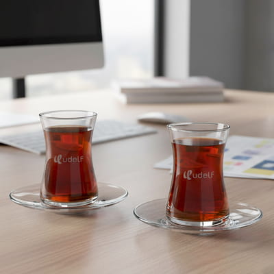 Şirketlere Özel Logo Baskılı Ofis Çay Bardağı Seti