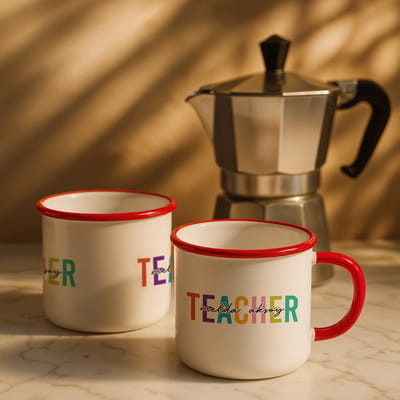 Teacher Yazılı İsme Özel Kahve Fincanı