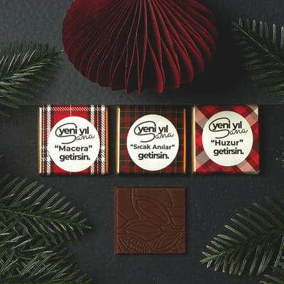 Yeni Yıl Dileklerim Mesajlı Yılbaşı Çikolatası
