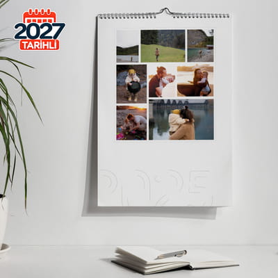 2027 Takvim - Kolaj Fotoğraf Tasarımlı Duvar Takvimi