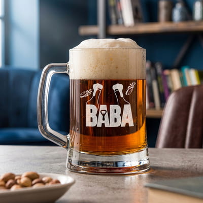 Baba Baskılı 500 cc Bira Bardağı
