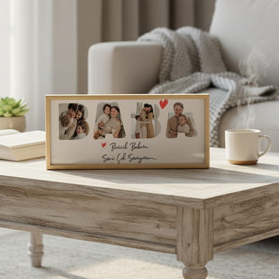 BABA Fotoğraflı Baskılı Ahşap Tablo