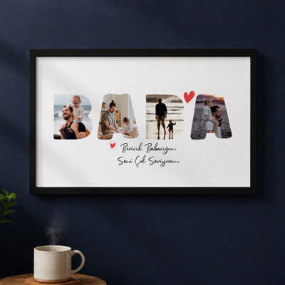 Baba Yazılı Fotoğraf Özelleştirmeli Yapışkanlı Çerçeve 20x30 cm