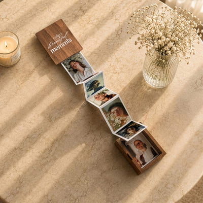 Collect Beautiful Moments 10 Fotoğraflı Akordiyon Ahşap Kutu