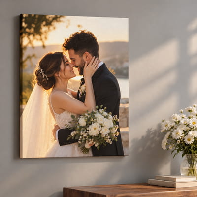 Evli Çiftlere Resimli Canvas Tablo 30x40