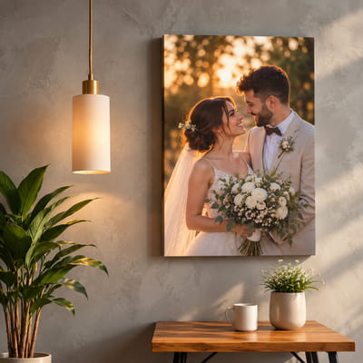Evli Çiftlere Resimli Canvas Tablo 40x60