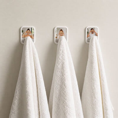 Fotoğraflı 3lü Kişiye Özel Banyo Havlu Askısı