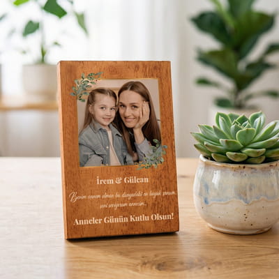 İsim ve Fotoğraf Baskılı Anneler Günü Hatıra Çerçevesi