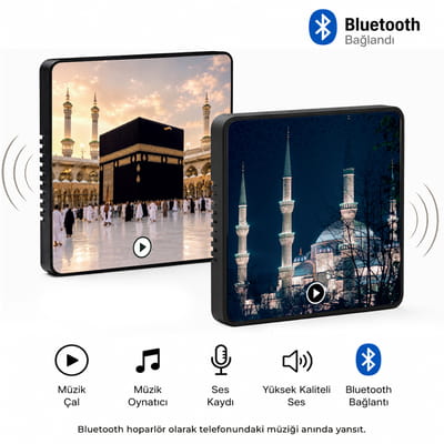 İslami Temalı Bluetooth Hoparlör Özellikli Magnet
