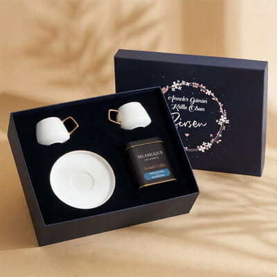 İsme Özel Kutulu Anneler Günü Türk Kahve Fincanı Seti