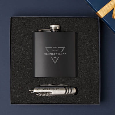 İsme Özel Matara ve Çok Amaçlı Çakı Premium Hediye Seti