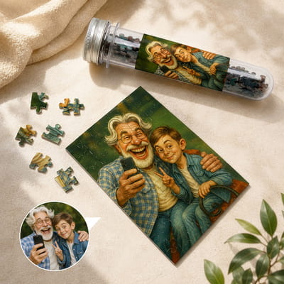 Karikatür Fotoğraflı Kapsül Puzzle