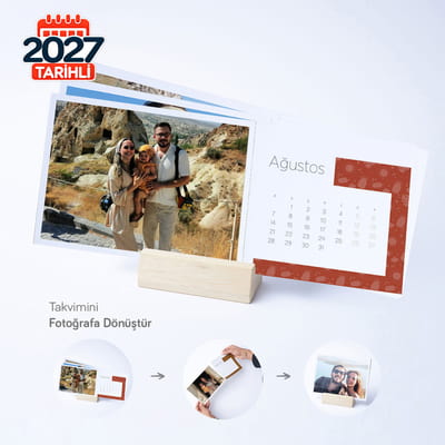 Kişiye Özel Fotoğrafa Dönüşen Perforaj 2027 Takvim