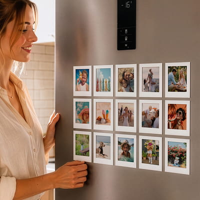 Kişiye Özel Fotoğraflı Pola Kart Magnet Seti - 24 Adet