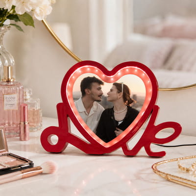 LED Işıklı Love Fotoğraflı Sihirli Ayna