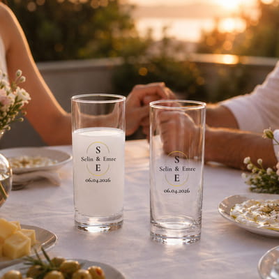 Nice Birlikte Yıllara Yıl Dönümü Hediyesi 2'li Rakı Kadehi