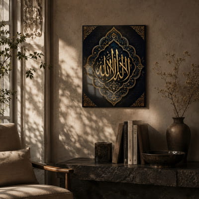 Osmanlı Motifli İslami Temperli Cam Tablo - 60x90 cm