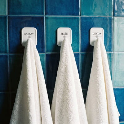 Özelleştirilebilir 3’lü Büyük Boy Banyo Havlu Askısı Seti