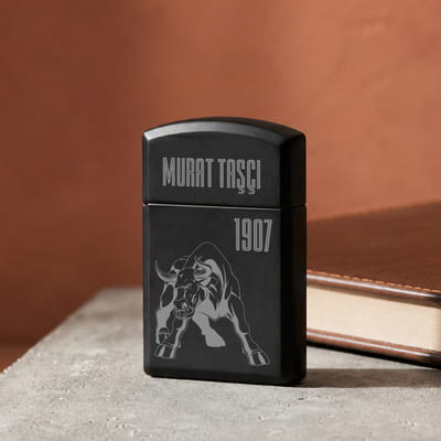 Taraftar Serisi İsme Özel Metal Siyah Çakmak