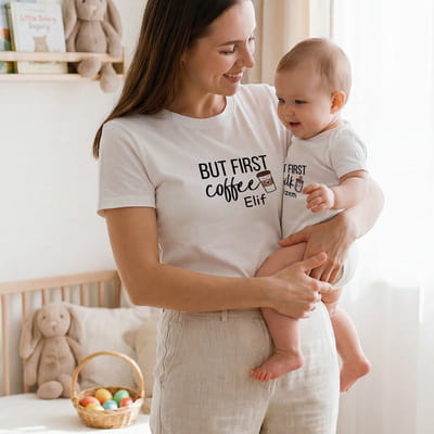 Yeni Annelere Hediye Tişört Çocuk Body Kombini - %100 Pamuklu Kumaş