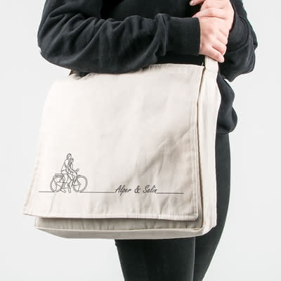 Aşık Bisikletliler Tasarımlı Çanta