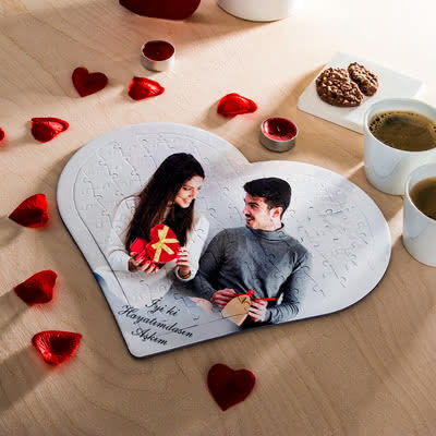 Sevgiliye Yıl Dönümü Hediyesi 97 Parça Kalp Puzzle