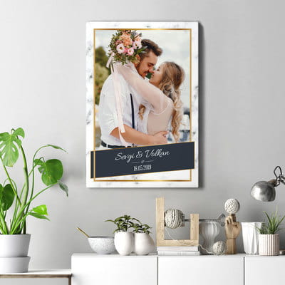 Evlilik Yıldönümü Hediyesi Tasarımlı Kanvas Tablo 40x60