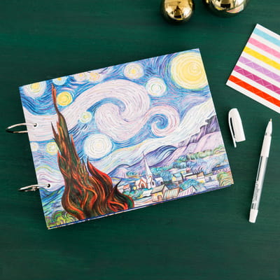 Van Gogh Yıldızlı Geceler Tasarımlı Fotoğraf Albümü