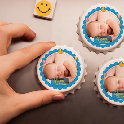 Bebek Mevlüt Hediyesi 24 Adet Fotoğraf Baskılı Magnet