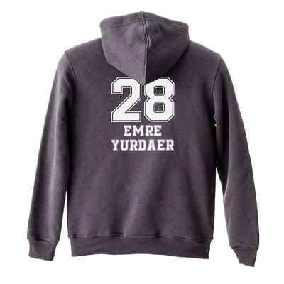 Rakam ve İsim Yazılı Forma Sırt Baskılı Kapşonlu Sweatshirt - %100 Pamuklu Kumaş