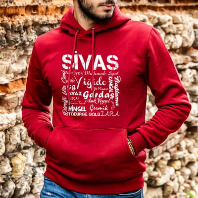 Sivas Şehrine Özel Hediye Kapşonlu Sweatshirt - %100 Pamuklu Kumaş
