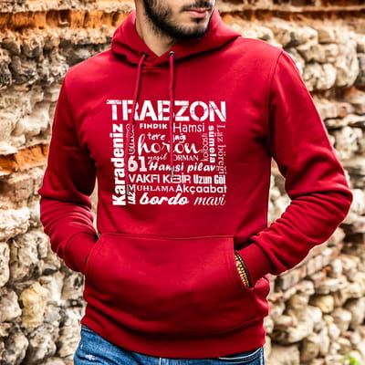 Trabzonlu Arkadaşa Hediye Kapşonlu Sweatshirt - %100 Pamuklu Kumaş