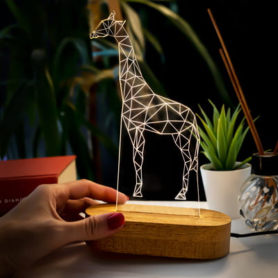 Zürafa Tasarımlı Üç Boyutlu Led Lamba